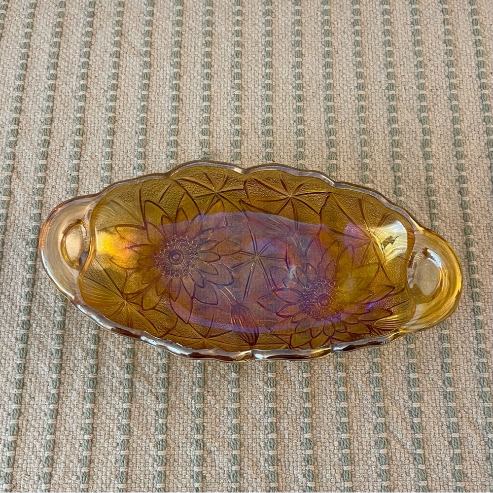 Antique Carnival Glass Dish - Bowl